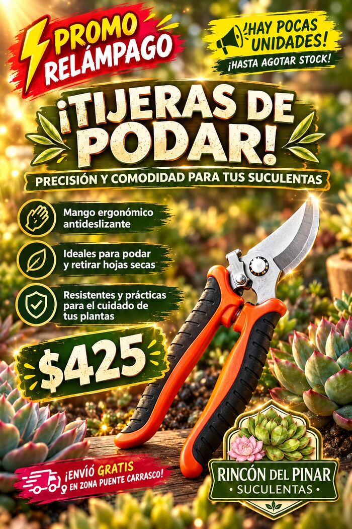 Tijera de podar con mango naranja